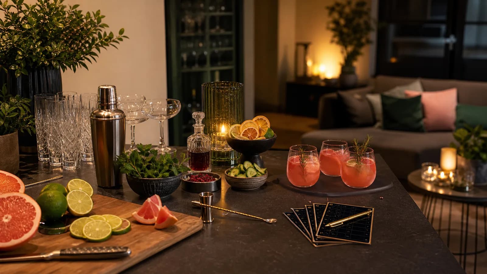 Cocktailavond themafeest thuis: van barhoek tot mini-competitie